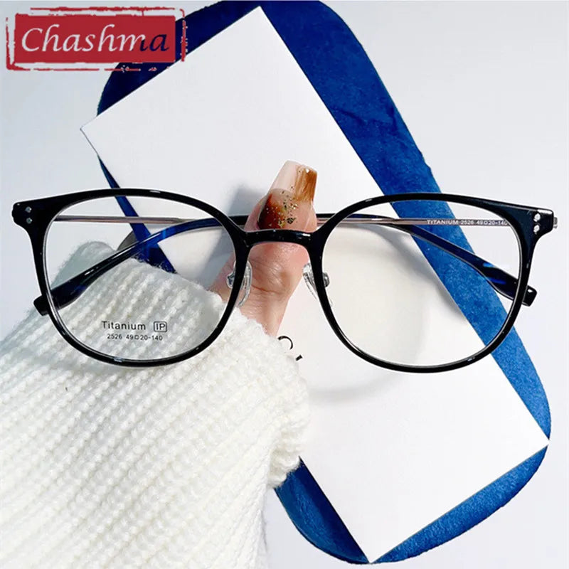 Chashma Unisex Full Rim Oval Square Tr 90 Titanium Eyeglasses 872526