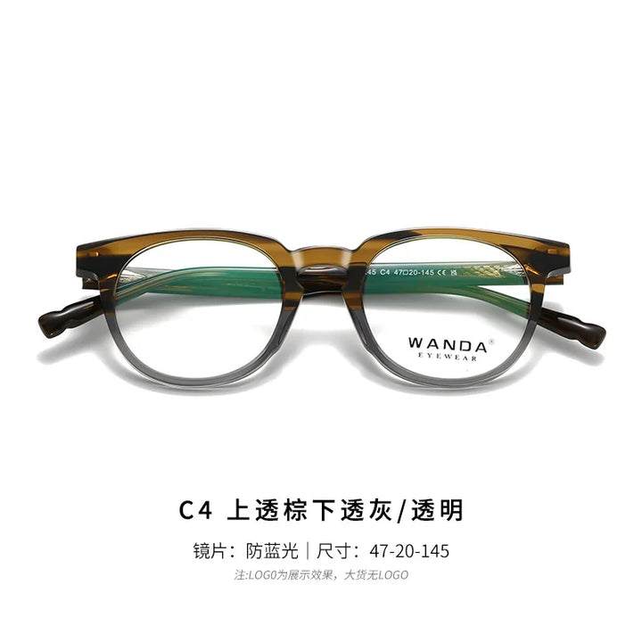 Reven Jate Women's Full Rim Round Tr 90 Alloy Eyeglasses 22245