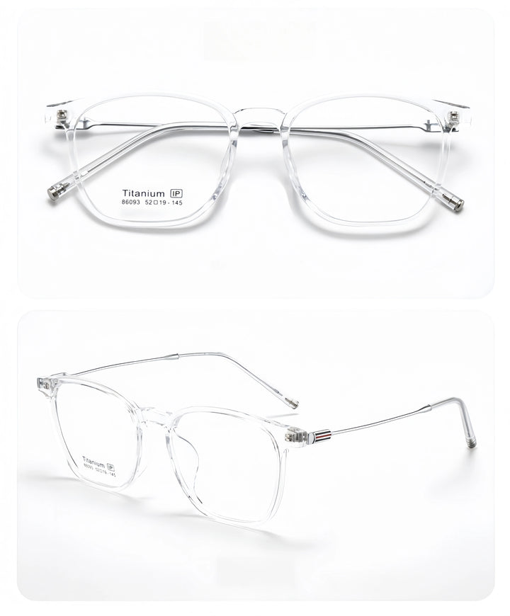 Yimaruili Unisex Full Rim Square Tr 90 Titanium Alloy Eyeglasses 66093