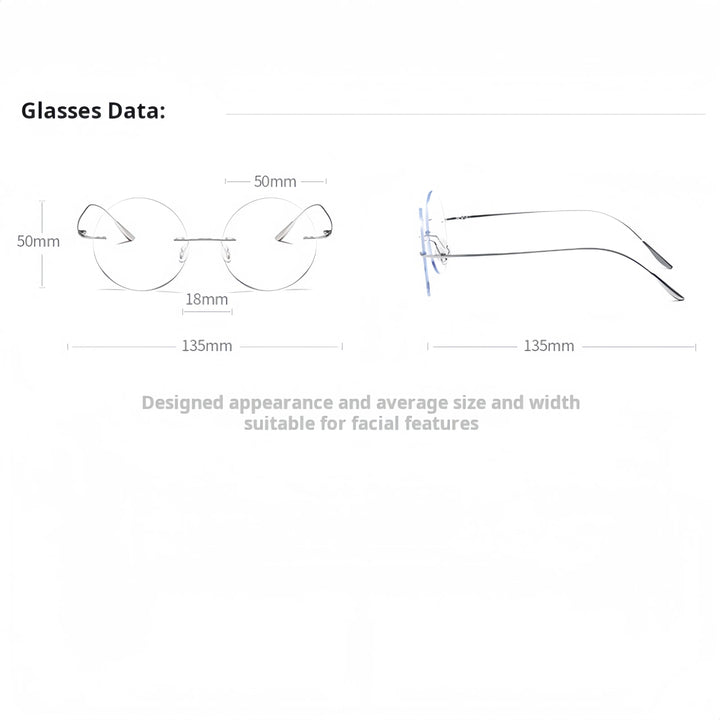 Momoja Women's Rimless Round Titanium-Alloy Eyeglasses 720176