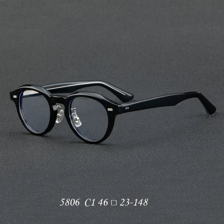 CCspace Unisex Full Rim Square Acetate Eyeglasses 57413 Full Rim CCspace black