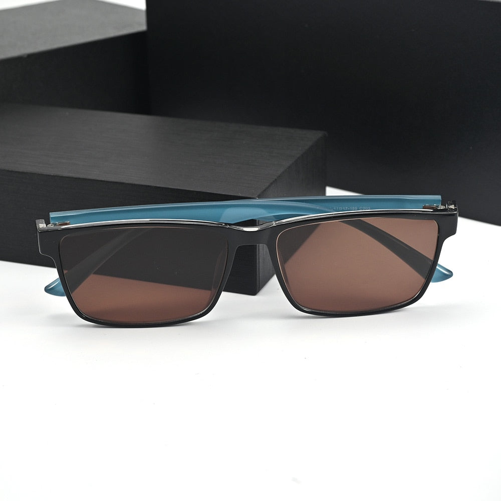 Cubojue Unisex Full Rim Oversized Square Tr 90 Titanium Polarized Sunglasses 2257 Sunglasses Cubojue black-blue brown polarized