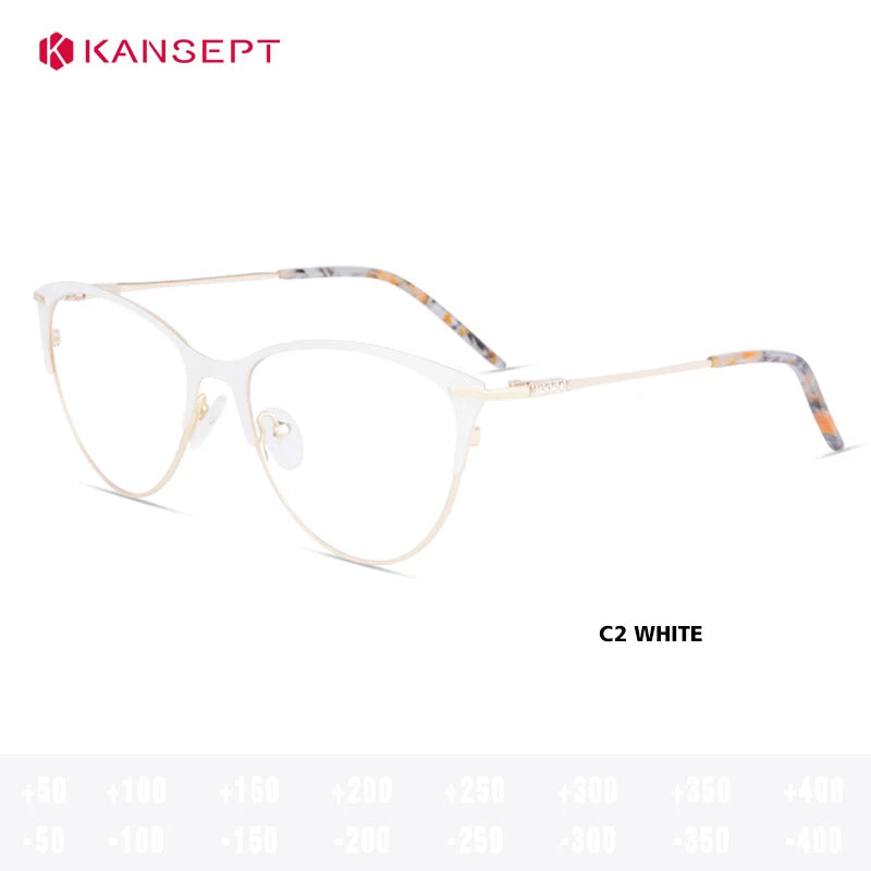 Kansept Women's Full Rim Oval Cat Eye Alloy Tr 90 Reading Glasses 53751