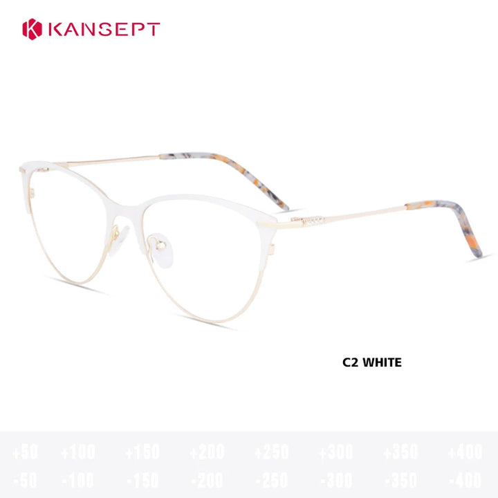 Kansept Women's Full Rim Oval Cat Eye Alloy Tr 90 Reading Glasses 53751