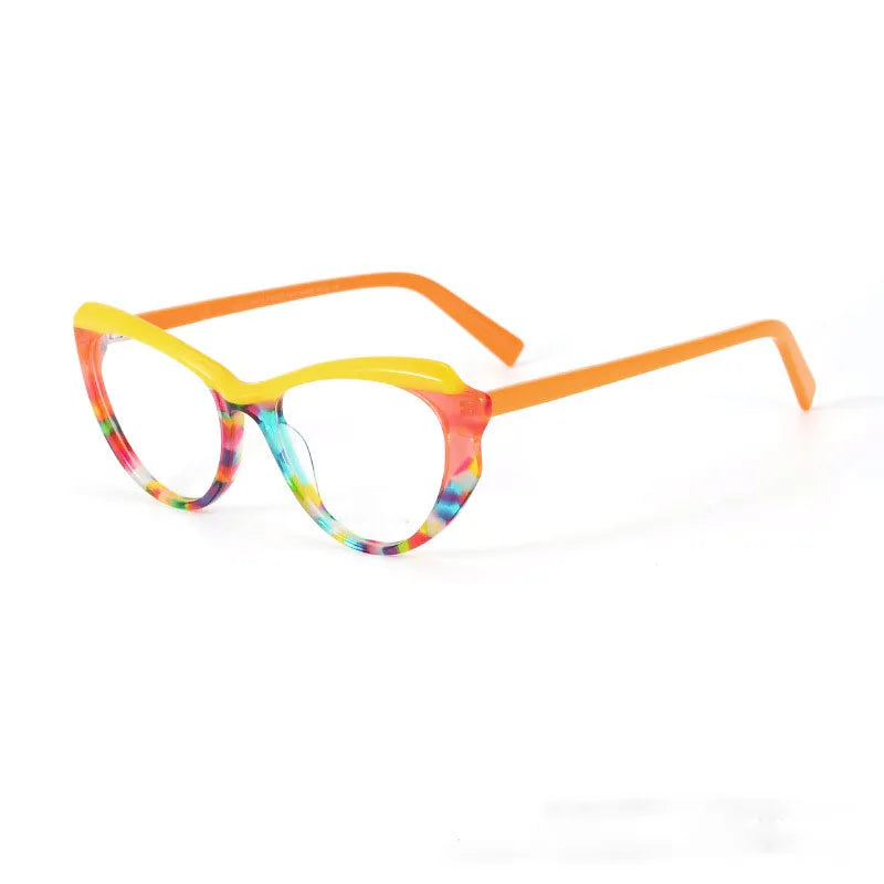 Nobler Unisex Full Rim Wide Edge Cat Eye Acetate Eyeglasses P007 Full Rim Nobler