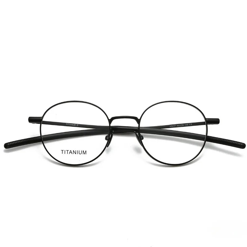 Hewei Unisex Full Rim Round Titanium Eyeglasses 07017