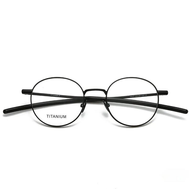 Hewei Unisex Full Rim Round Titanium Eyeglasses 07017