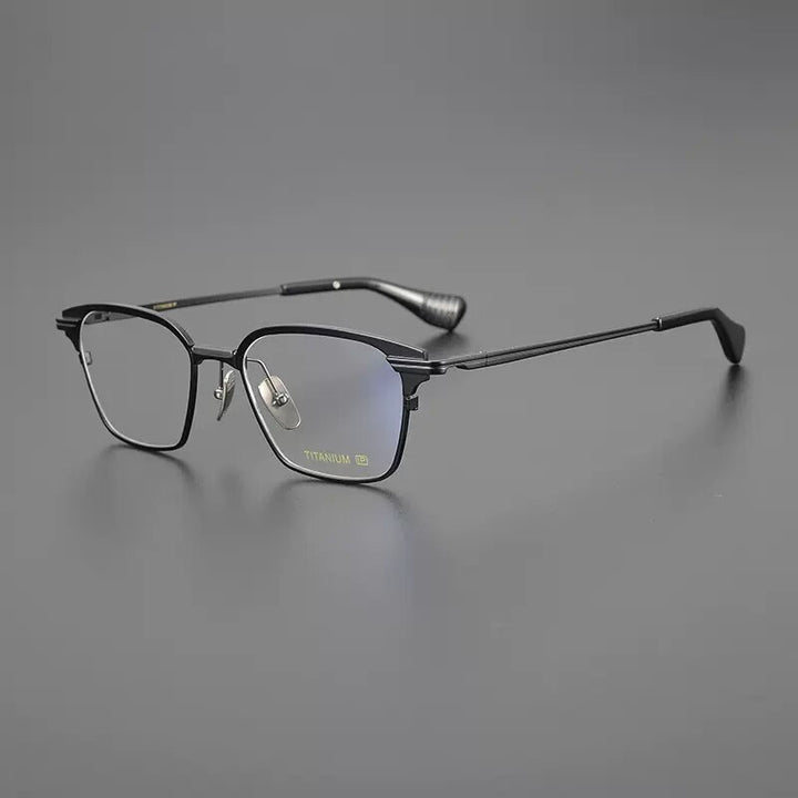 Gatenac Unisex Full Rim Square Titanium Eyeglasses Gxyj1085 Full Rim Gatenac