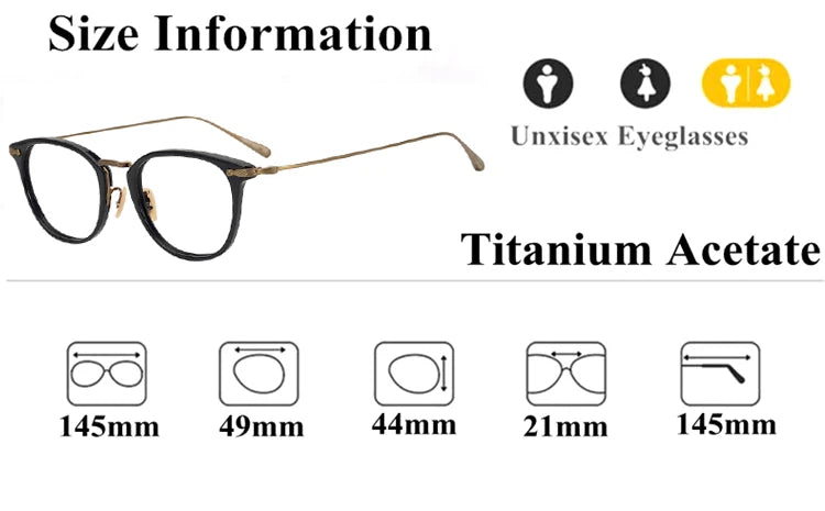 Black Mask Unisex Full Rim Titanium Acetate Square Eyeglasses 5307 Full Rim Black Mask