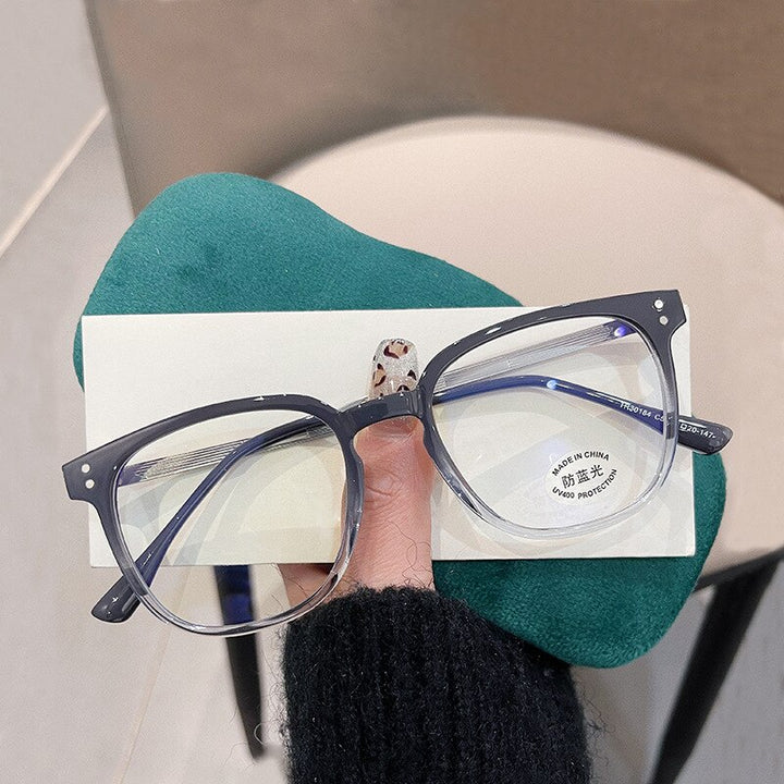 CCspace Unisex Full Rim Round Square Tr 90 Titanium Eyeglasses 55887 Full Rim CCspace StarryGrey China