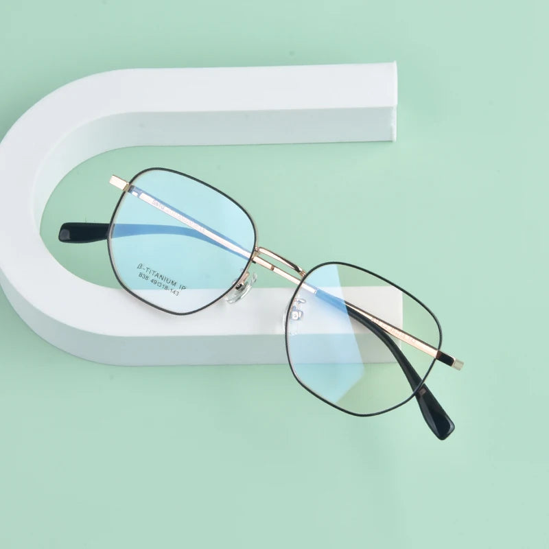 Secg Unisex Youth's Full Rim Polygon Titanium Eyeglasses 0238 Full Rim Secg