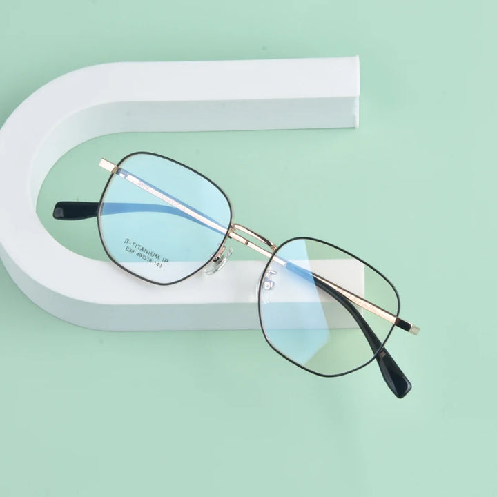 Secg Unisex Youth's Full Rim Polygon Titanium Eyeglasses 0238 Full Rim Secg