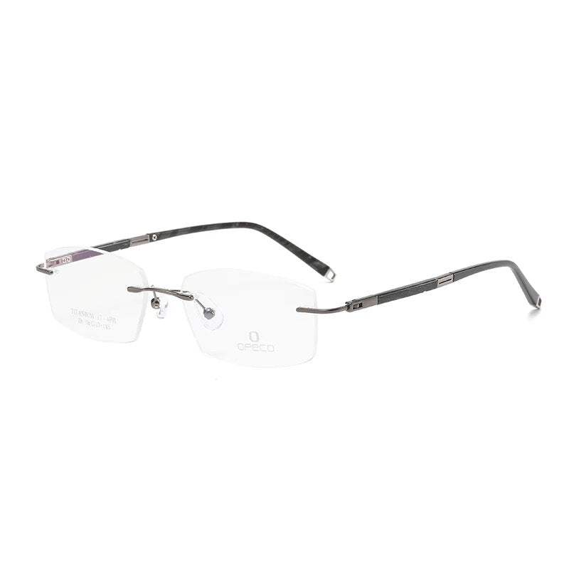 Zirosat Unisex Rimless Square Titanium Eyeglasses Y063 Rimless Zirosat   
