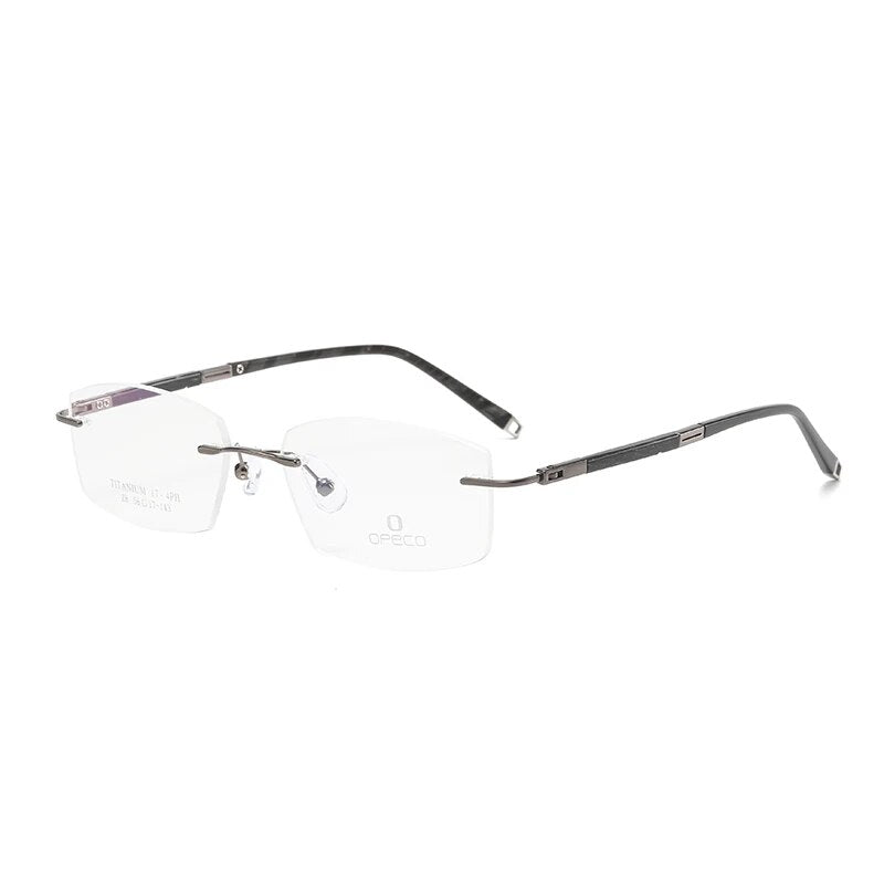 Zirosat Unisex Rimless Square Titanium Eyeglasses Y063 Rimless Zirosat