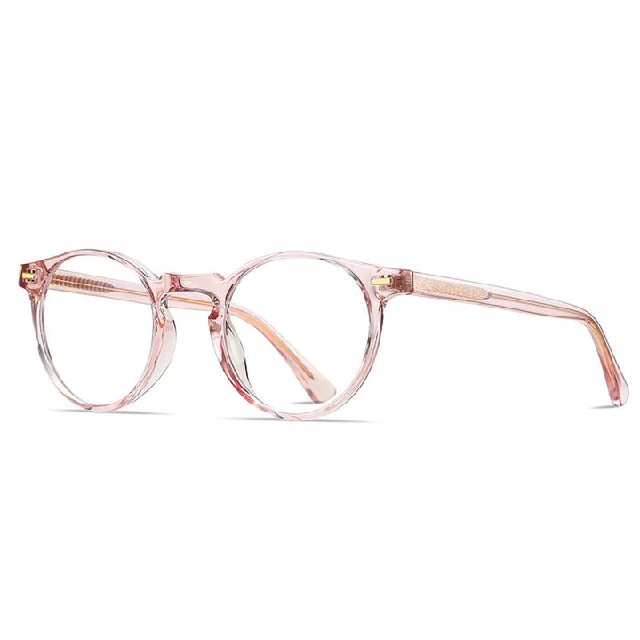 Kocolior Unisex Full Rim Round Tr 90 Acetate Hyperopic Reading Glasses 2083 Reading Glasses Kocolior Pink 0