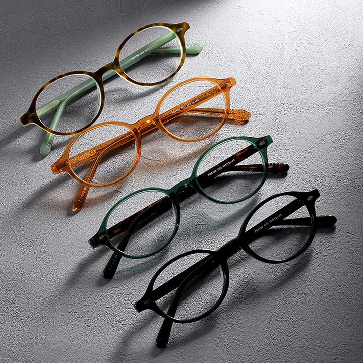 Gatenac Women's Full Rim Small Round Acetate Eyeglasses Gxyj1234 Full Rim Gatenac