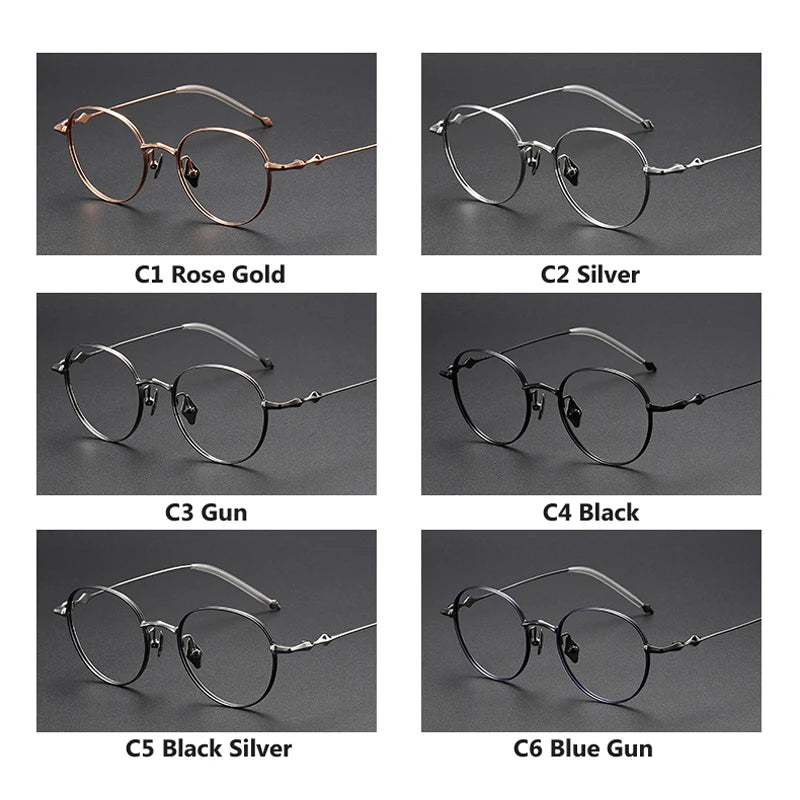 Oveliness Unisex Full Rim Round Titanium Eyeglasses 4519 Full Rim Oveliness