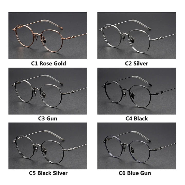 Oveliness Unisex Full Rim Round Titanium Eyeglasses 4519 Full Rim Oveliness
