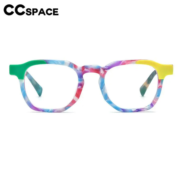 CCspace Unisex Full Rim Square Acetate Eyeglasses 56973 Full Rim CCspace