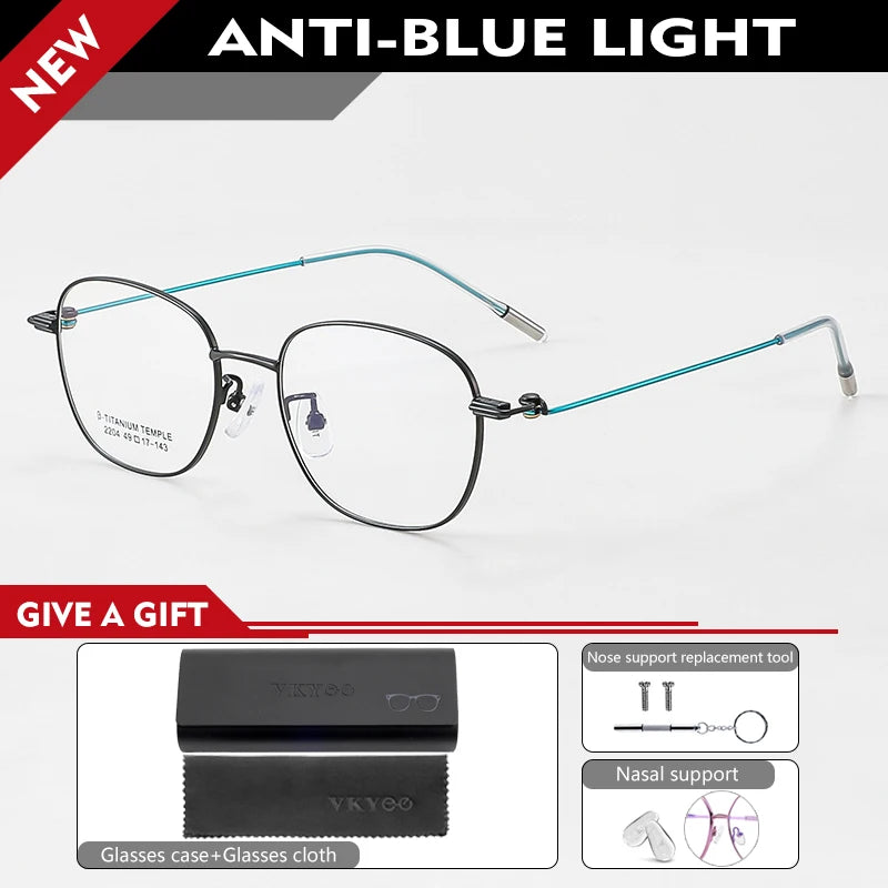 Vicky Women's Full Rim Oval Polygon Titanium Reading Glasses 42204 Reading Glasses Vicky +300 K2204-C1