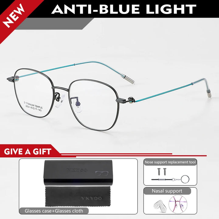 Vicky Women's Full Rim Oval Polygon Titanium Reading Glasses 42204 Reading Glasses Vicky +300 K2204-C1