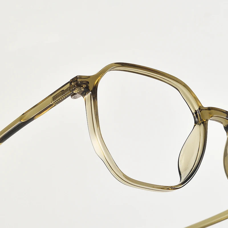 Bclear Unisex Full Rim Polygon Tr 90 Titanium Eyeglasses 90303 Full Rim Bclear