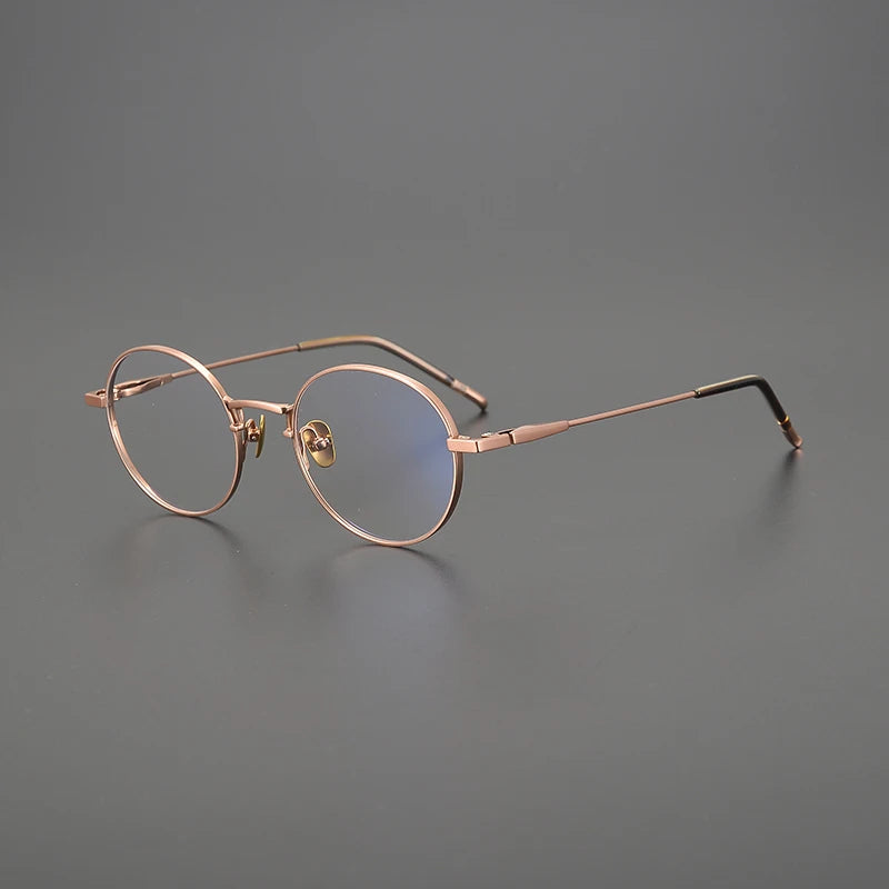 Gatenac Unisex Full Rim Oval Round Titanium Eyeglasses Gxyj1558 Full Rim Gatenac Rose Gold