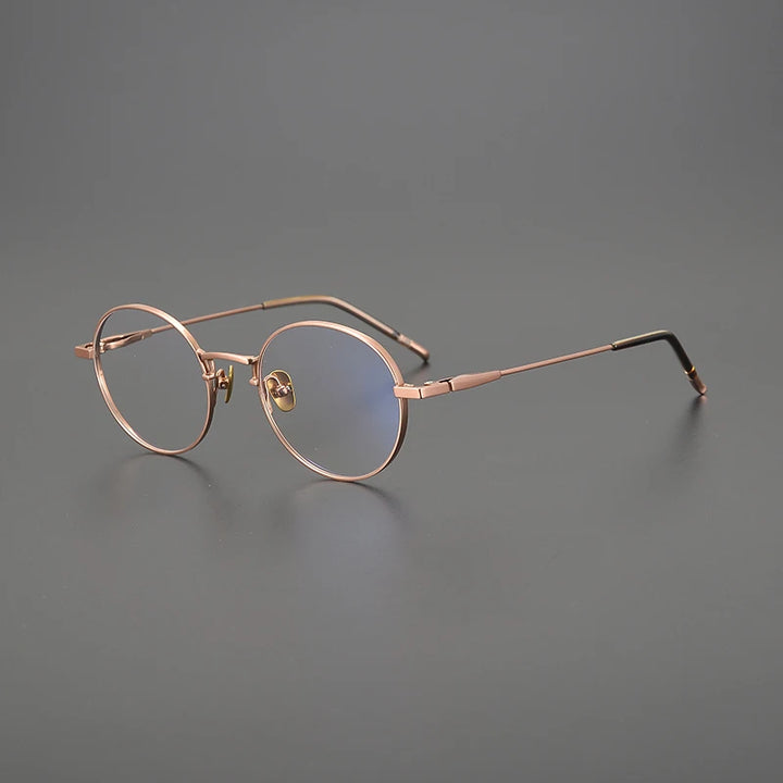 Gatenac Unisex Full Rim Oval Round Titanium Eyeglasses Gxyj1558 Full Rim Gatenac Rose Gold