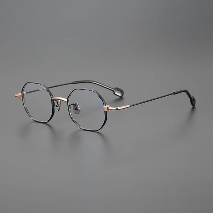 Nobler Unisex Full Rim Polygon Square Titanium Eyeglasses V002 Full Rim Nobler C1