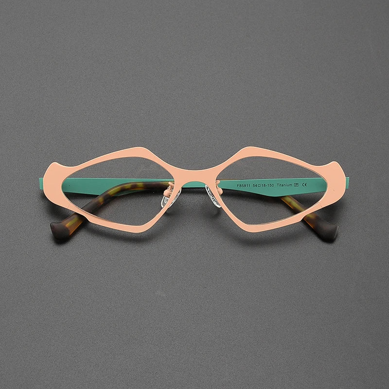 Nobler Unisex Full Rim Polygon Cat Eye Titanium Eyeglasses 2158 Full Rim Nobler C5