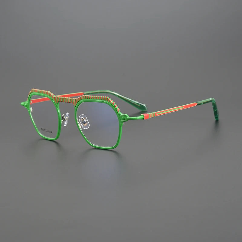 Nobler Unisex Full Rim Polygon Titanium Eyeglasses P073 Full Rim Nobler C2