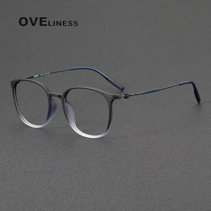 Oveliness Women's Full Rim Square Acetate Titanium Eyeglasses 28663