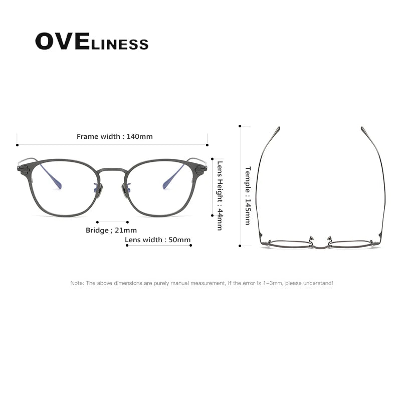 Oveliness Unisex Full Rim Square Titanium Eyeglasses 5021 Full Rim Oveliness   