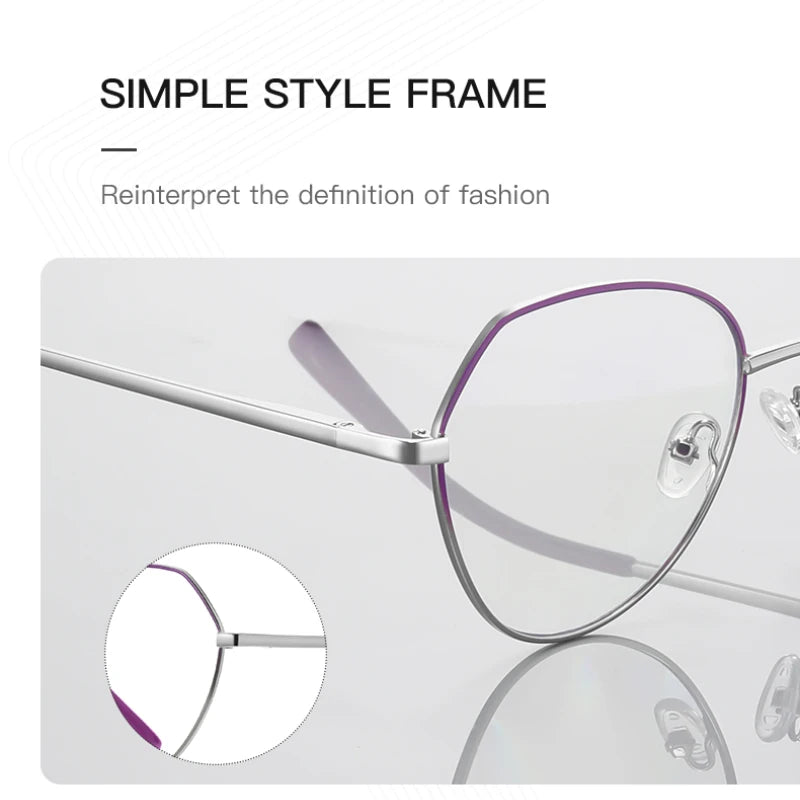 Vicky Women's Full Rim Oval Polygon Stainless Steel Reading Glasses 3095 Reading Glasses Vicky