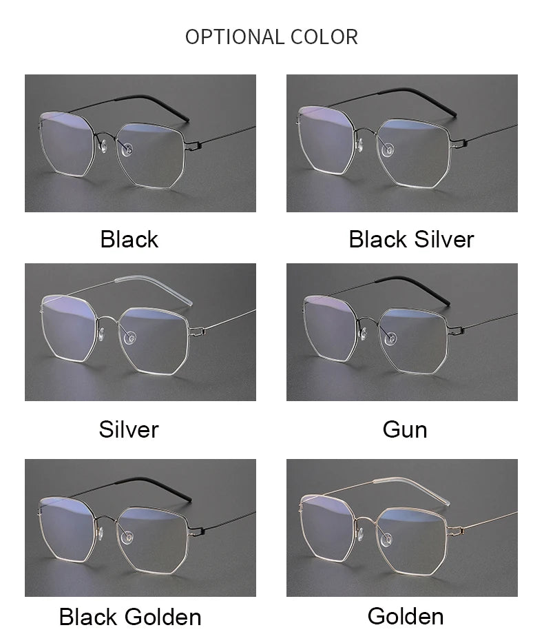 Aimee Unisex Full Rim Polygon Screwless Titanium Eyeglasses 51925 Full Rim Aimee