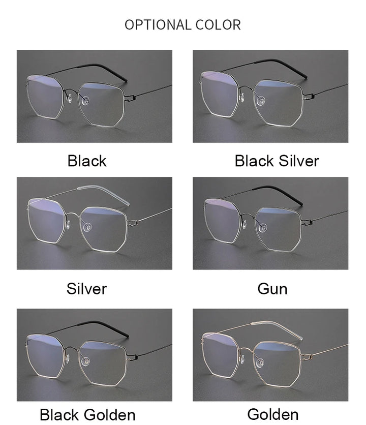 Aimee Unisex Full Rim Polygon Screwless Titanium Eyeglasses 51925 Full Rim Aimee