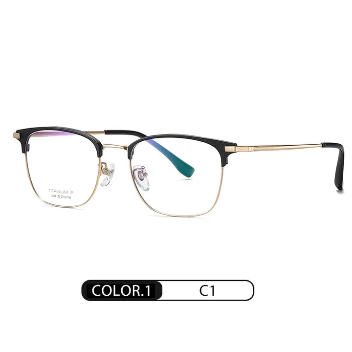 Hotochki Unisex Full Rim Square Tr 90 Titanium Eyeglasses 412036