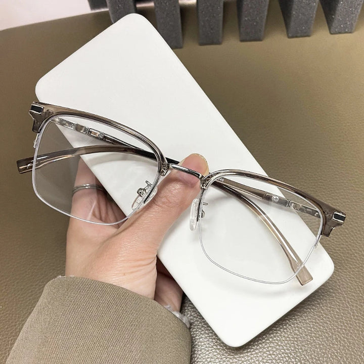 Vicky Unisex Semi Rim Square Tr 90 Titanium Reading Glasses 2242 Reading Glasses Vicky -200 TR2242-C5