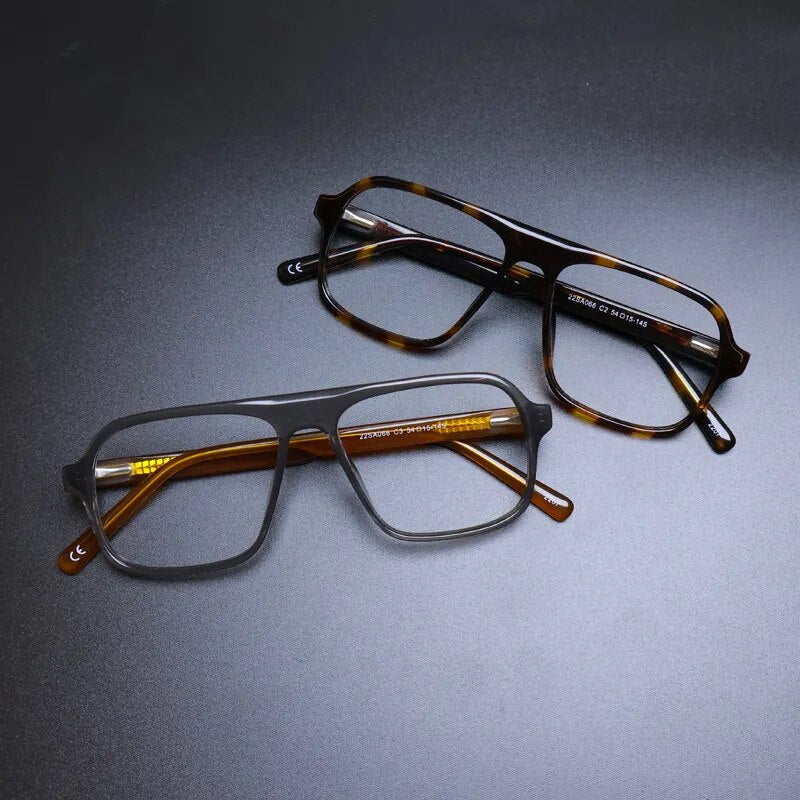 Gatenac Unisex Full Rim Square Acetate Eyeglasses Gxyj1133 Full Rim Gatenac