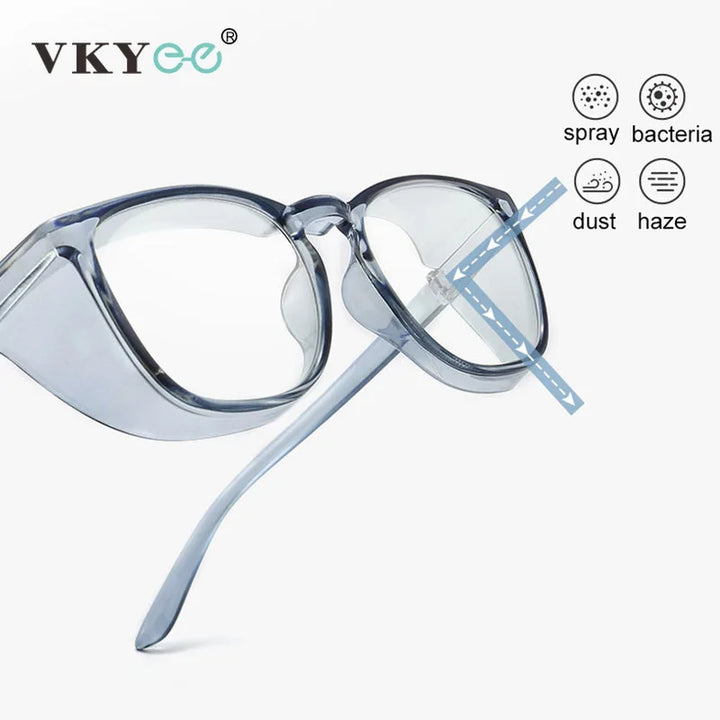 Vicky Women's Full Rim Square Tr 90 Polycarbonate Safety Goggles 44103 Reading Glasses Vicky