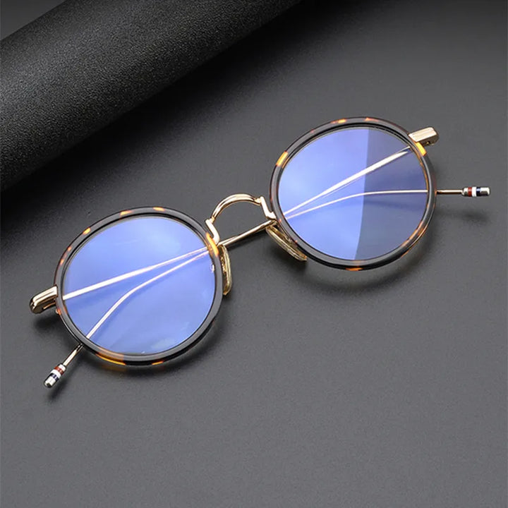 Black Mask Unisex Full Rim Alloy Acetate Round Eyeglasses X906 Full Rim Black Mask