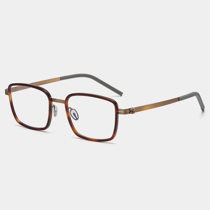 Gatenac Mens Full Rim Square Acetate Eyeglasses Gxyj-1186 Full Rim Gatenac Bronze