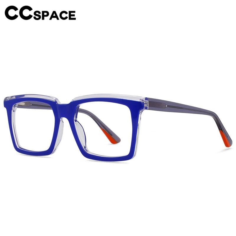 CCspace Unisex Full Rim Flat Top Square Acetate Eyeglasses 56551 Full Rim CCspace