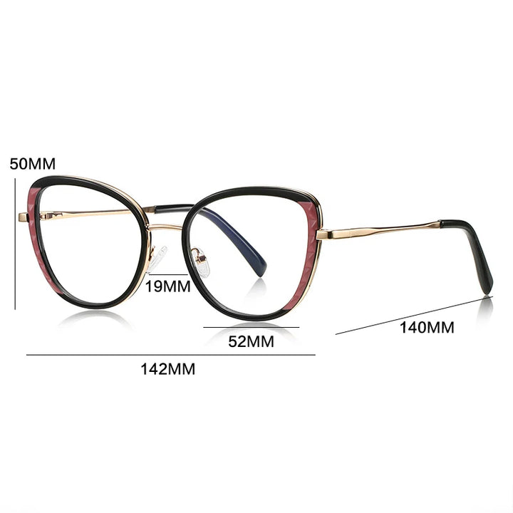 Gatenac Women's Full Rim Butterfly Tr 90 Titanium Reading Glasses G3147