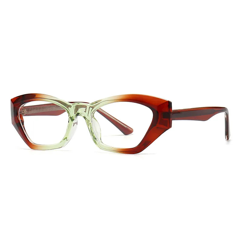 CCspace Unisex Full Rim Cat Eye Tr 90 Titanium Eyeglasses 56842 Full Rim CCspace C11TeaClear