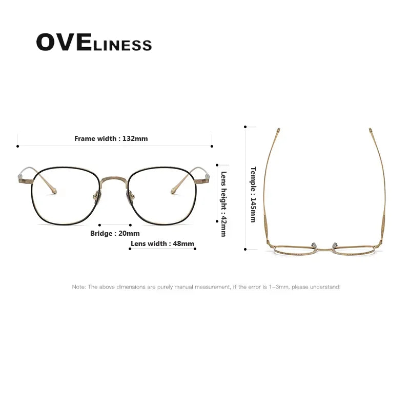 Oveliness Women's Full Rim Polygon Square Titanium Eyeglasses 23090