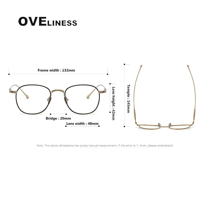 Oveliness Women's Full Rim Polygon Square Titanium Eyeglasses 23090