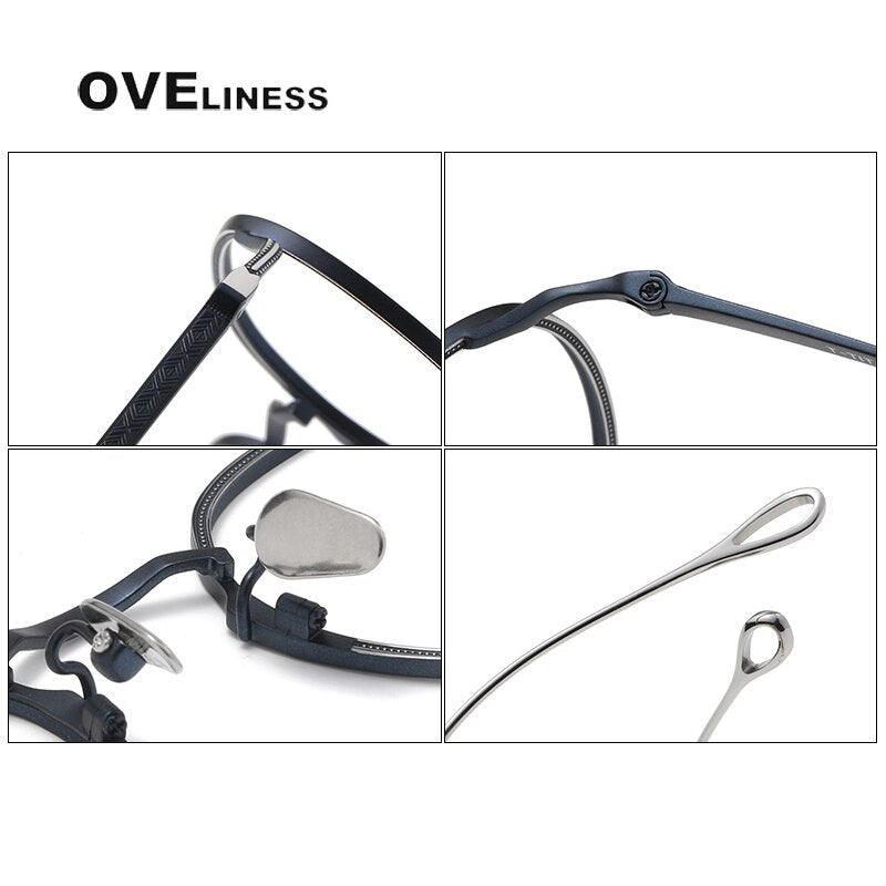 Oveliness Unisex Full Rim Square Titanium Eyeglasses 156b Full Rim Oveliness