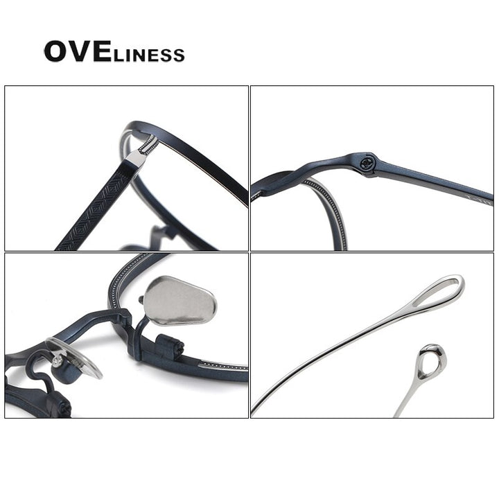 Oveliness Unisex Full Rim Square Titanium Eyeglasses 156b Full Rim Oveliness