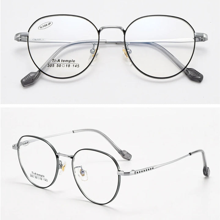 Xbora Women's Full Rim Oval Square Titanium Alloy Eyeglasses 61305